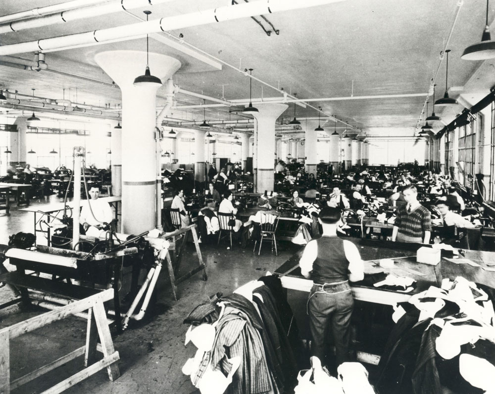 Tip Top Tailors factory interior, ca. 1933.